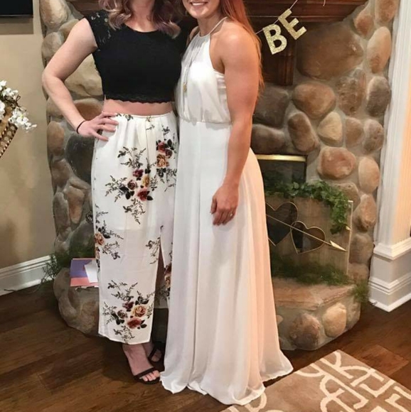 Soieblu White highneck maxi dress size M - Picture 1 of 5